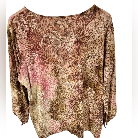 Vintage Brittany Black 90s Y2K Fairycore Blouse v Neck Asymmetrical Sleeve 3X - Picture 7 of 8